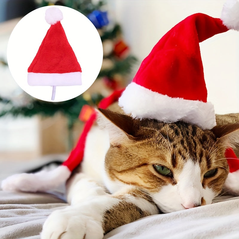 1pc Festive Santa Pet Christmas Hat - Hats for Pets - Soft, Warm, Adorable, and Comfortable Headwear for a Merry Holiday Season