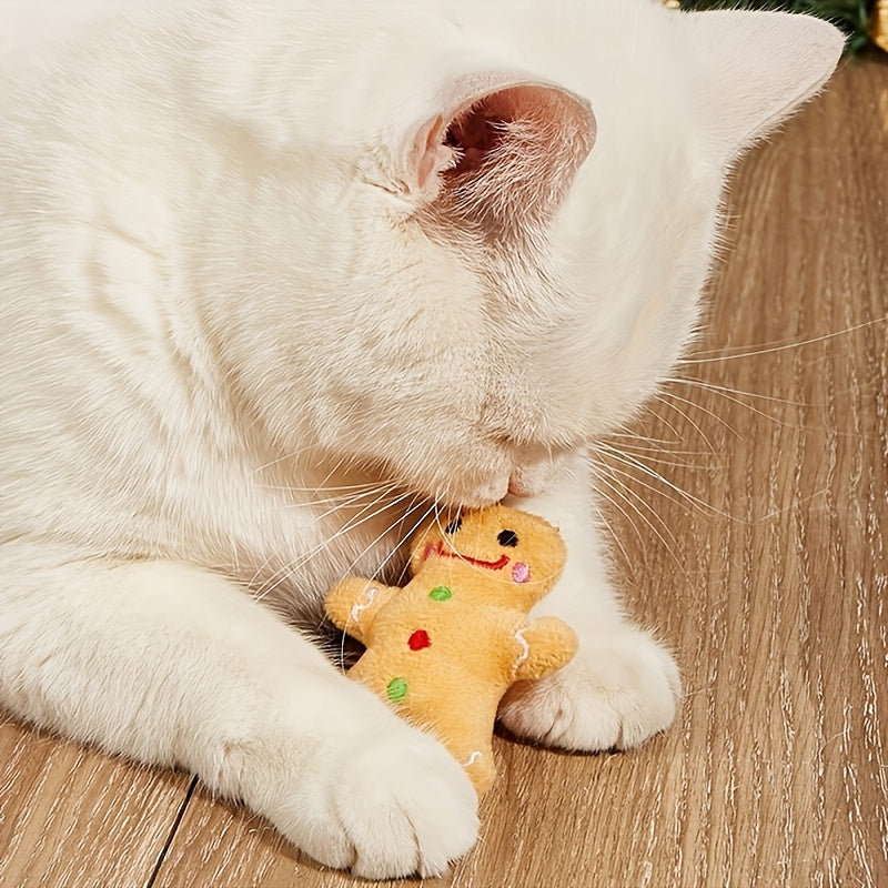 Adorable Christmas Gingerbread For Man Plush Toy - Soft, Cuddly, and Durable Fabric Construction for Pets, Perfect for Interactive Play, Chewing, and Snuggling - Ideal Holiday Gift for Pet Lovers