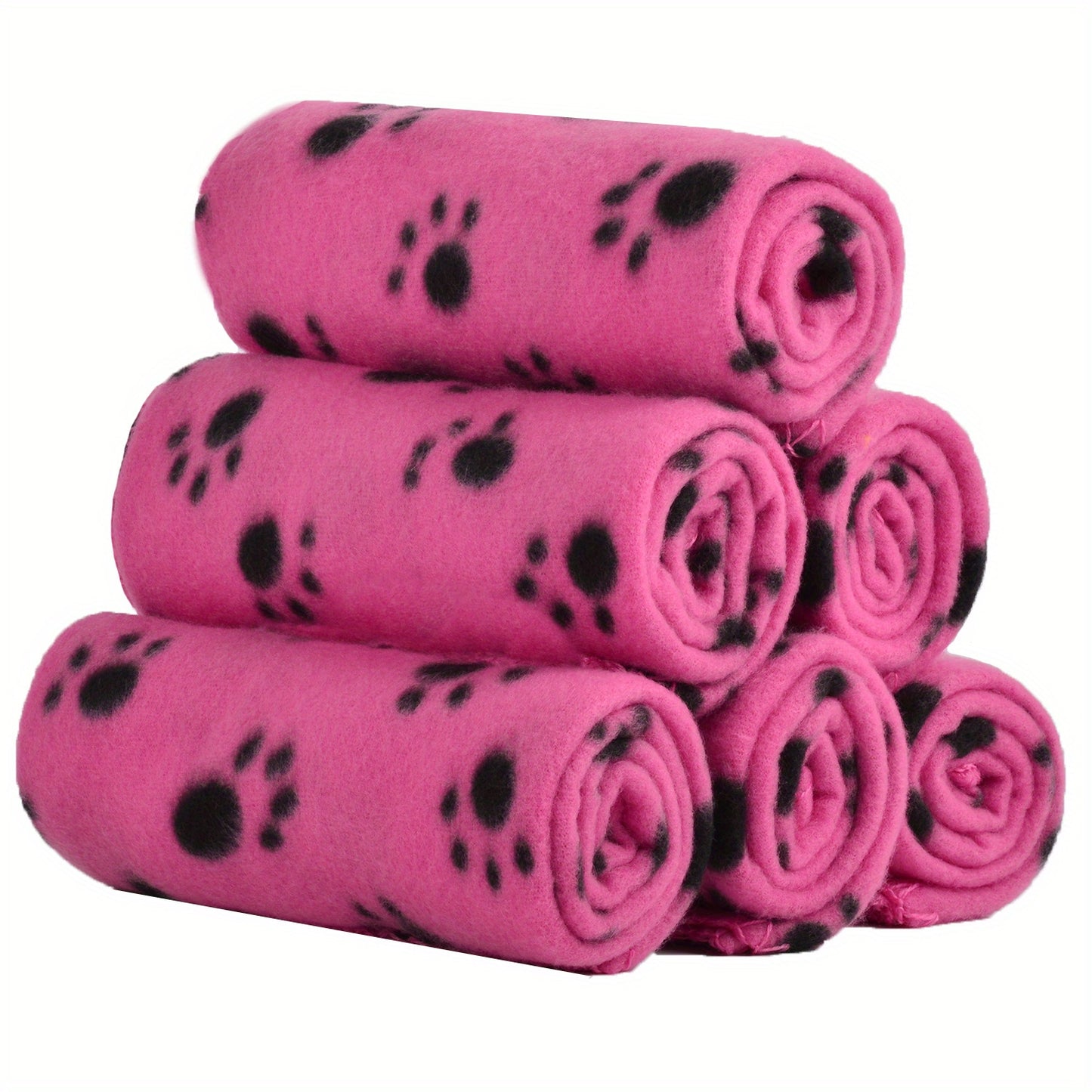 Keep Your Furry pets Cozy with this 6-Pack of Warm Paw Print Dog Blanket Bed Covers!