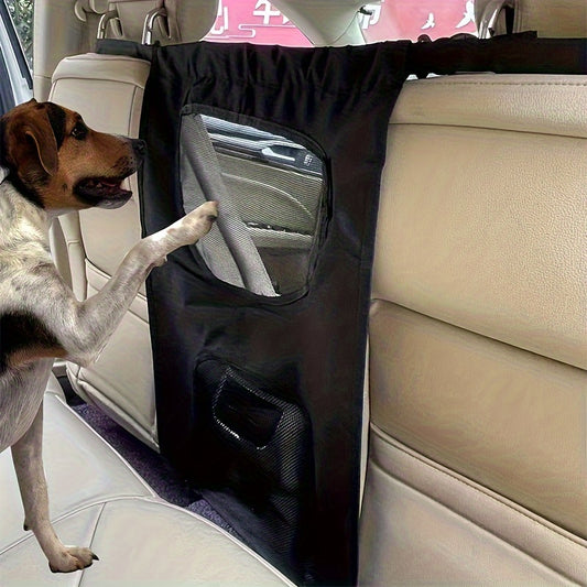 1pc Premium Pet Car Safety Net Barrier - Durable & Easy Install - Keeps Pets Secure in Backseat
