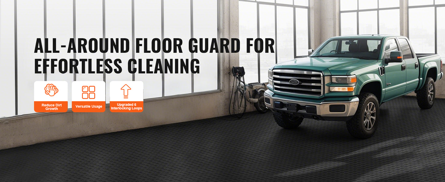 SucceBuy Garage Tiles Interlocking 12in 25/50Pcs Garage Floor Covering Tiles Non-Slip Double-Sided Texture for Garages Repair
