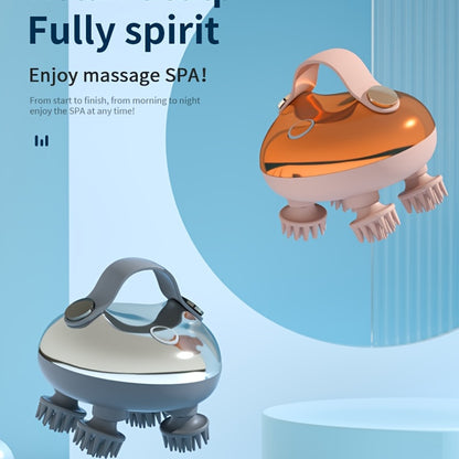 1pc XSEN Rechargeable Electric Scalp Massager, Handheld with 8 Detachable Claws, 3 Speeds, 2 Modes, USB Charging, Lithium Polymer Battery, Portable for Relaxation, Suitable for Women, Men, Pets