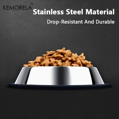 Stainless Steel Pet Bowls, Anti-Slip Rubber Rings, Pet Food Bowls, Cat Bowls, Dog Bowls, Drinking Basins, Pet Supplies, Suitable for Pets Of Different Sizes