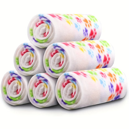 Keep Your Furry pets Cozy with this 6-Pack of Warm Paw Print Dog Blanket Bed Covers!