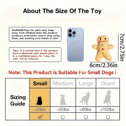 Adorable Christmas Gingerbread For Man Plush Toy - Soft, Cuddly, and Durable Fabric Construction for Pets, Perfect for Interactive Play, Chewing, and Snuggling - Ideal Holiday Gift for Pet Lovers