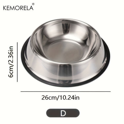 Stainless Steel Pet Bowls, Anti-Slip Rubber Rings, Pet Food Bowls, Cat Bowls, Dog Bowls, Drinking Basins, Pet Supplies, Suitable for Pets Of Different Sizes