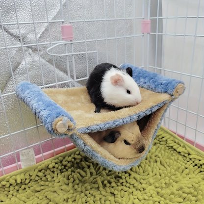 Double Layer Winter Warm Rat Hammock - Cozy Hanging Nest Bed for Guinea, Rats, And Chinchillas - Cage Accessories for Small Pets