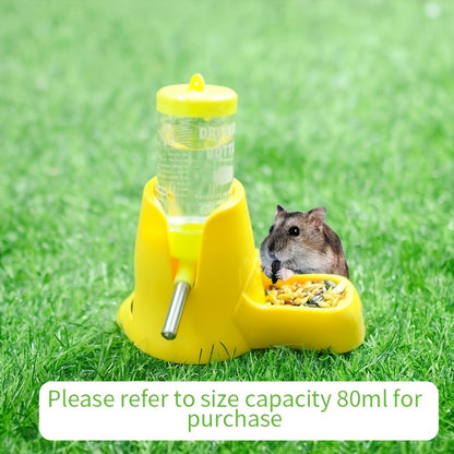 27.05oz Leak-Proof Automatic Hamster Feeder & Water Dispenser - Dual Function, Yellow PP Material, No Battery Required, Perfect for Small Pets Like Hamsters, Hamster Water Bottle
