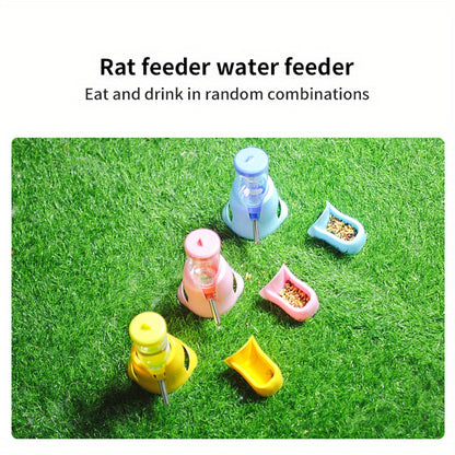 27.05oz Leak-Proof Automatic Hamster Feeder & Water Dispenser - Dual Function, Yellow PP Material, No Battery Required, Perfect for Small Pets Like Hamsters, Hamster Water Bottle