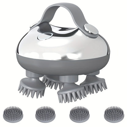 1pc XSEN Rechargeable Electric Scalp Massager, Handheld with 8 Detachable Claws, 3 Speeds, 2 Modes, USB Charging, Lithium Polymer Battery, Portable for Relaxation, Suitable for Women, Men, Pets