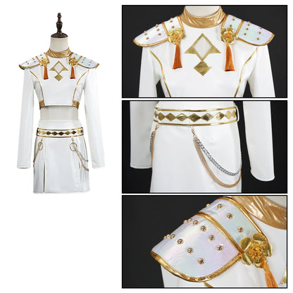 KPop Rumi Mira Zoey White Singing Suit Women Halloween Carnival Party Role Playing Outfit Halloween Carnival Cosplay Costume