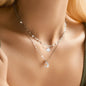 Necklace for Women Double Layer Zircon star Moon Pendant Necklace DelicateChain Charm Elegant Fashion Jewelry Gifts