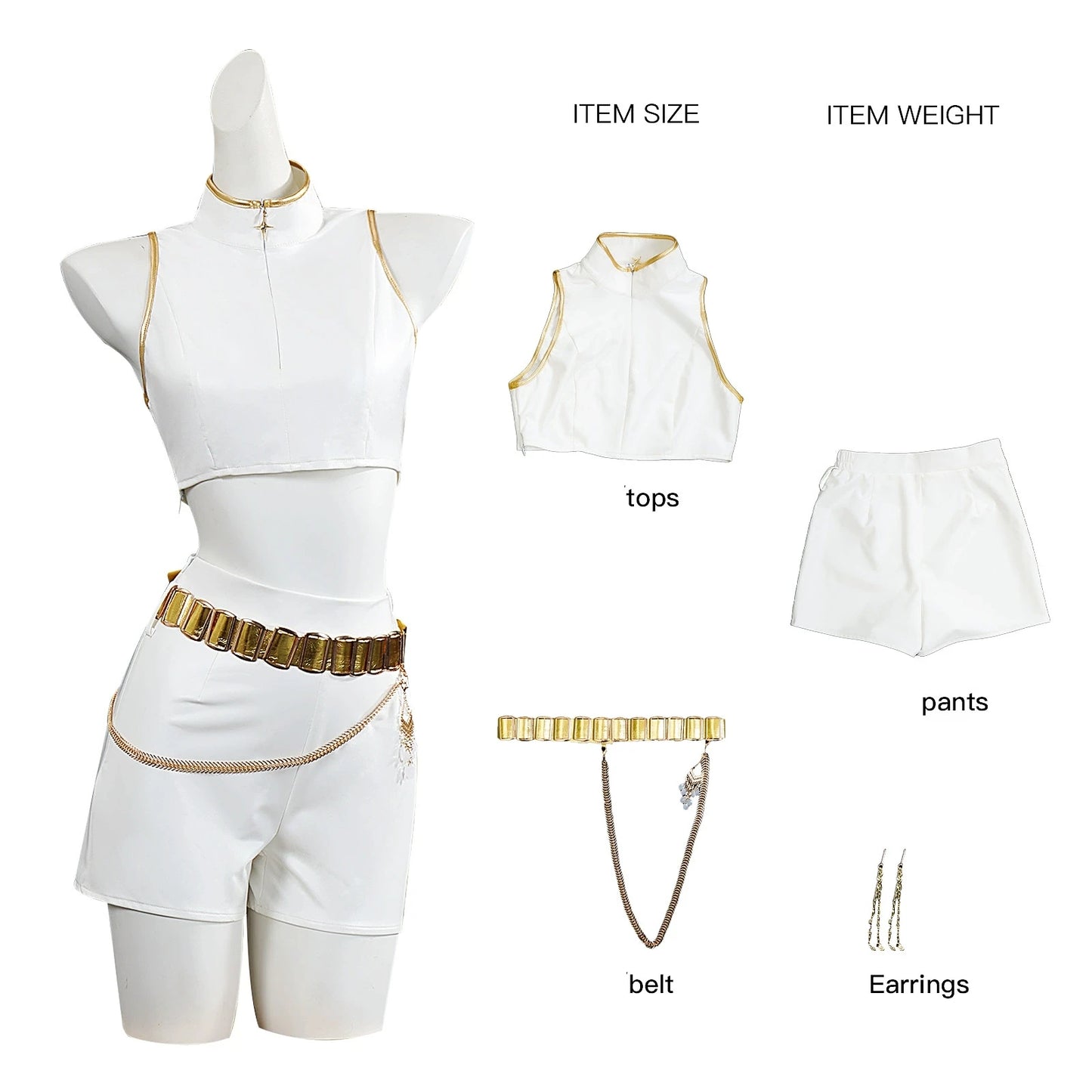KPop Rumi Mira Zoey White Singing Suit Women Halloween Carnival Party Role Playing Outfit Halloween Carnival Cosplay Costume