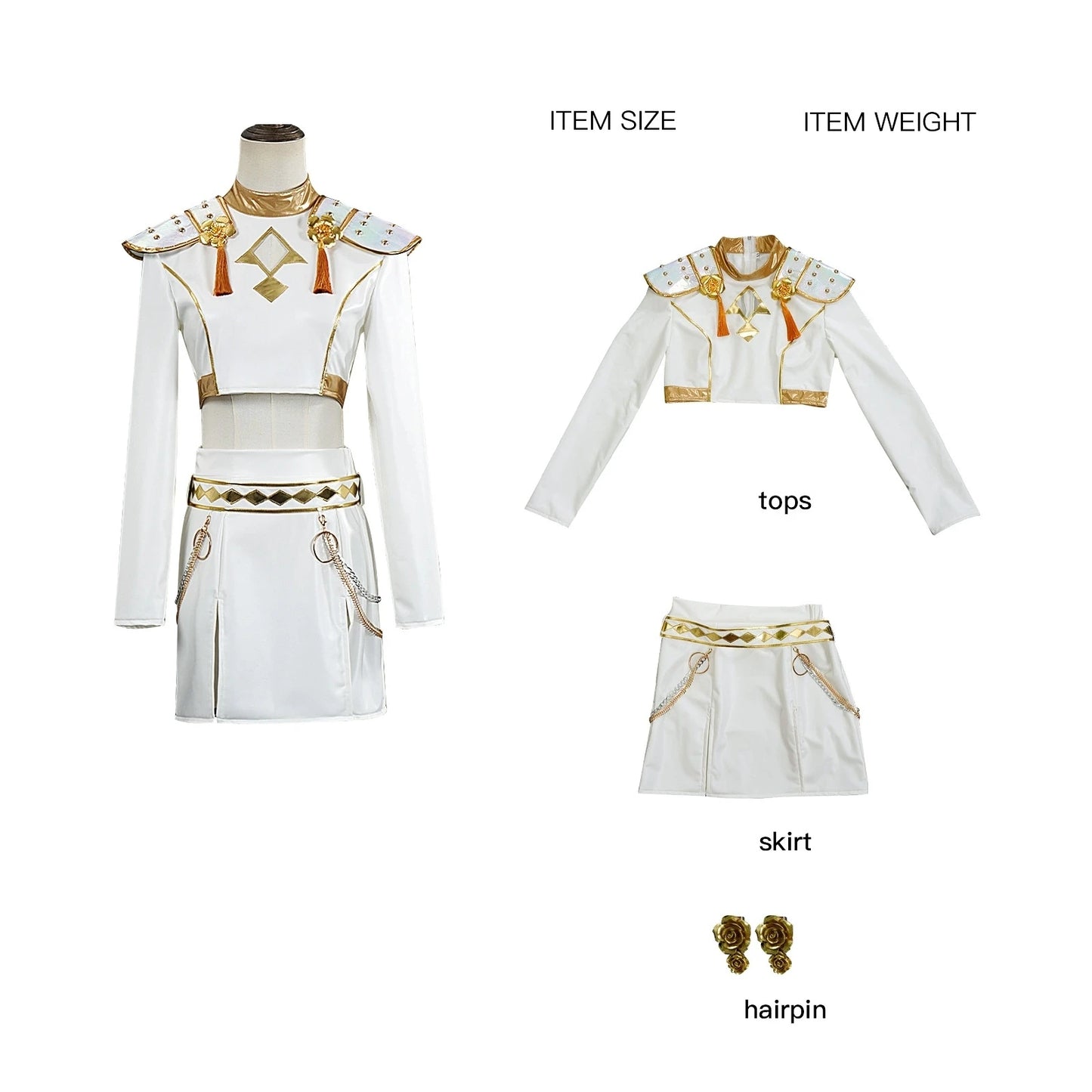 KPop Rumi Mira Zoey White Singing Suit Women Halloween Carnival Party Role Playing Outfit Halloween Carnival Cosplay Costume