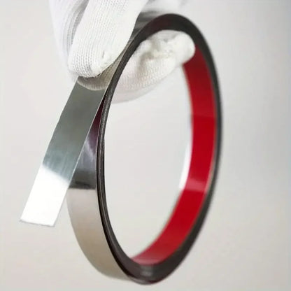 1PC 1cm/3cm/5cm mirror Stainless steel flat decorative lines wall stickers silver titanium background wall edge strips