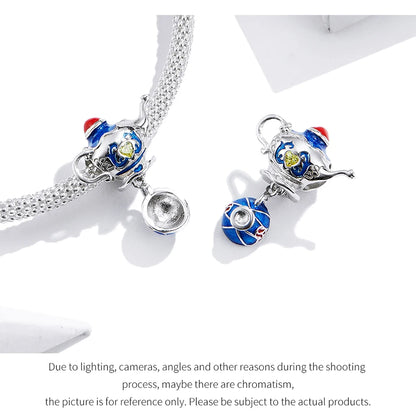 WOSTU Hot Sale 925 Sterling Silver Colock Pendant Magic Can Dangle Charm fit Original Bracelet & Necklace Fine Jewelry Gift