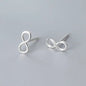 SOFTPIG Real 925 Sterling Silver Infinity symbol Stud Earrings For Fashion Woman Cute Fine Jewelry MInimalist Accessories Gift