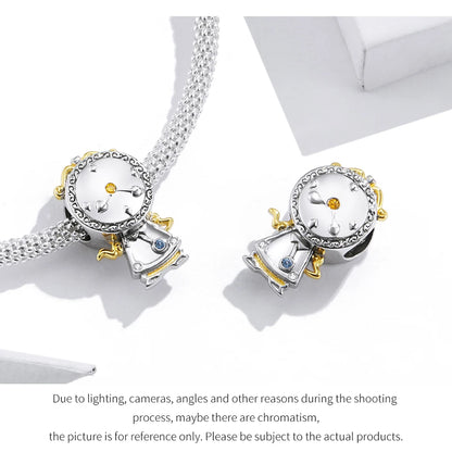 WOSTU Hot Sale 925 Sterling Silver Colock Pendant Magic Can Dangle Charm fit Original Bracelet & Necklace Fine Jewelry Gift