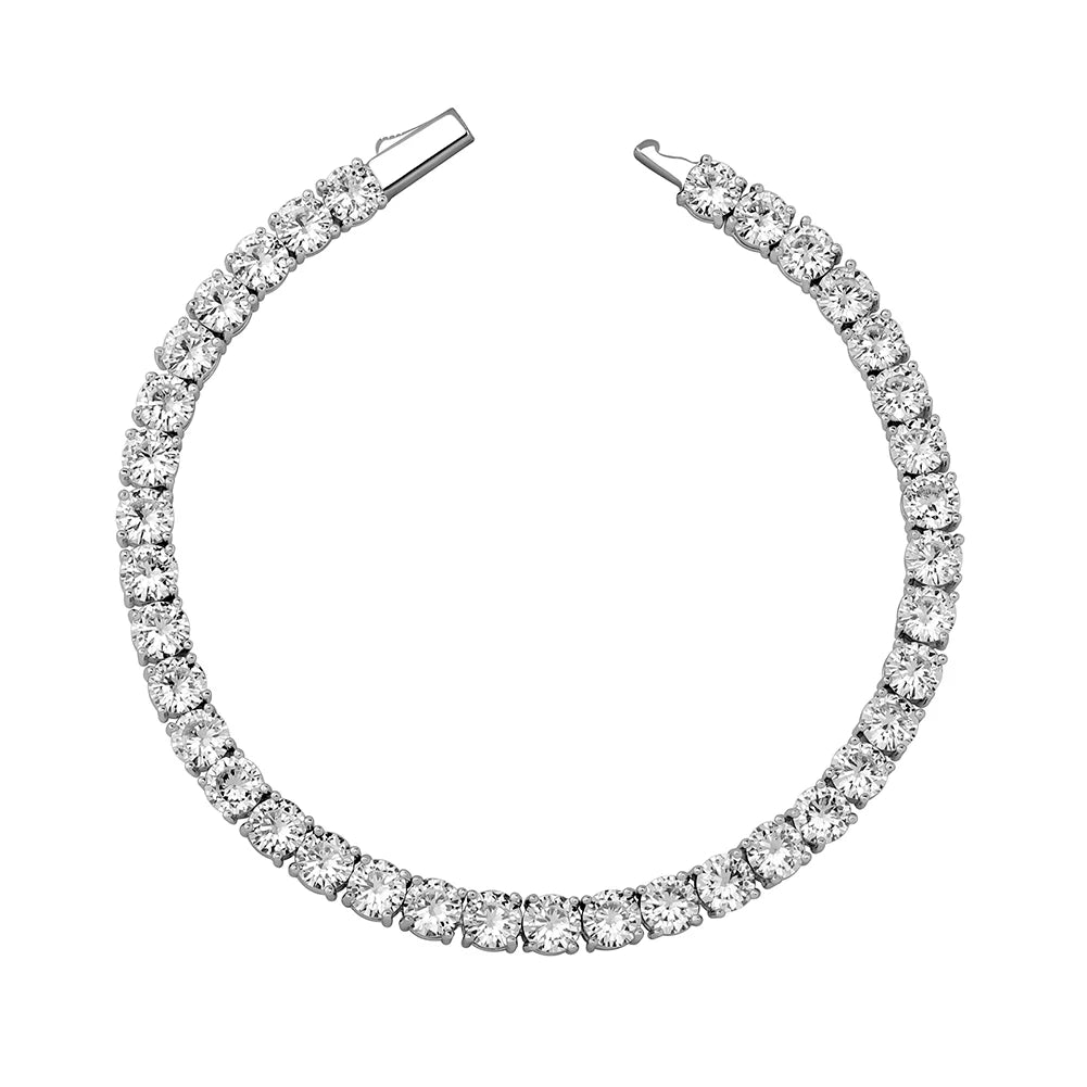 TOPGRILLZ New 3-6MM Tennis Chain with Spring Clasp Men's Hip hop Jewelry 925 Sterling Silver Bling Iced Out CZ Bracelet For Gift