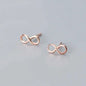 SOFTPIG Real 925 Sterling Silver Infinity symbol Stud Earrings For Fashion Woman Cute Fine Jewelry MInimalist Accessories Gift