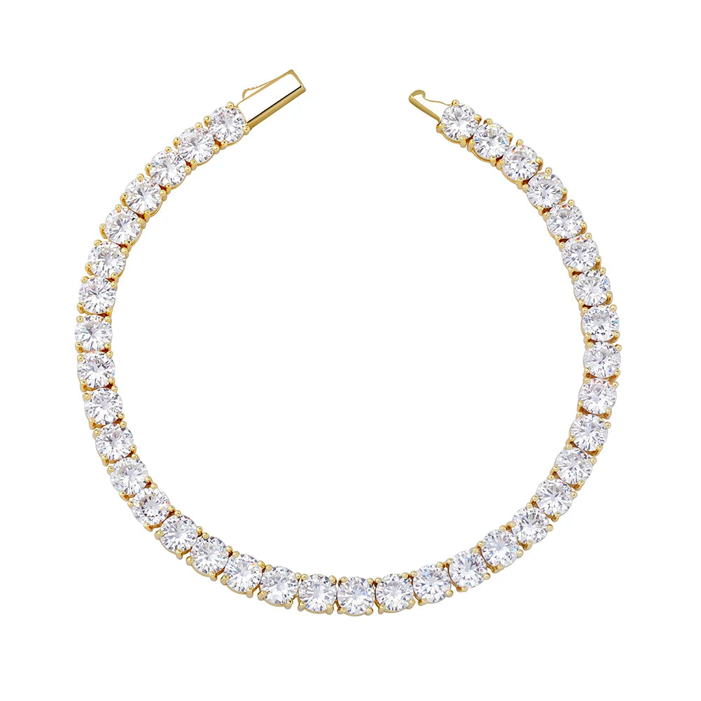 TOPGRILLZ New 3-6MM Tennis Chain with Spring Clasp Men's Hip hop Jewelry 925 Sterling Silver Bling Iced Out CZ Bracelet For Gift