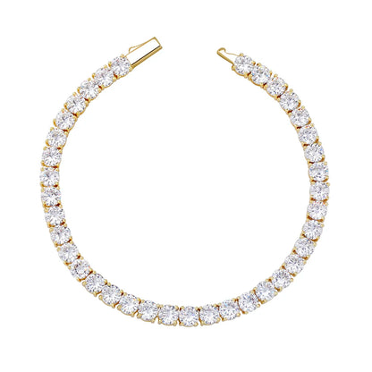 TOPGRILLZ New 3-6MM Tennis Chain with Spring Clasp Men's Hip hop Jewelry 925 Sterling Silver Bling Iced Out CZ Bracelet For Gift