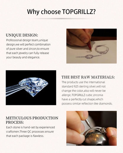 TOPGRILLZ New 3-6MM Tennis Chain with Spring Clasp Men's Hip hop Jewelry 925 Sterling Silver Bling Iced Out CZ Bracelet For Gift