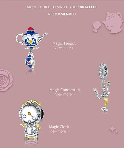 WOSTU Hot Sale 925 Sterling Silver Colock Pendant Magic Can Dangle Charm fit Original Bracelet & Necklace Fine Jewelry Gift