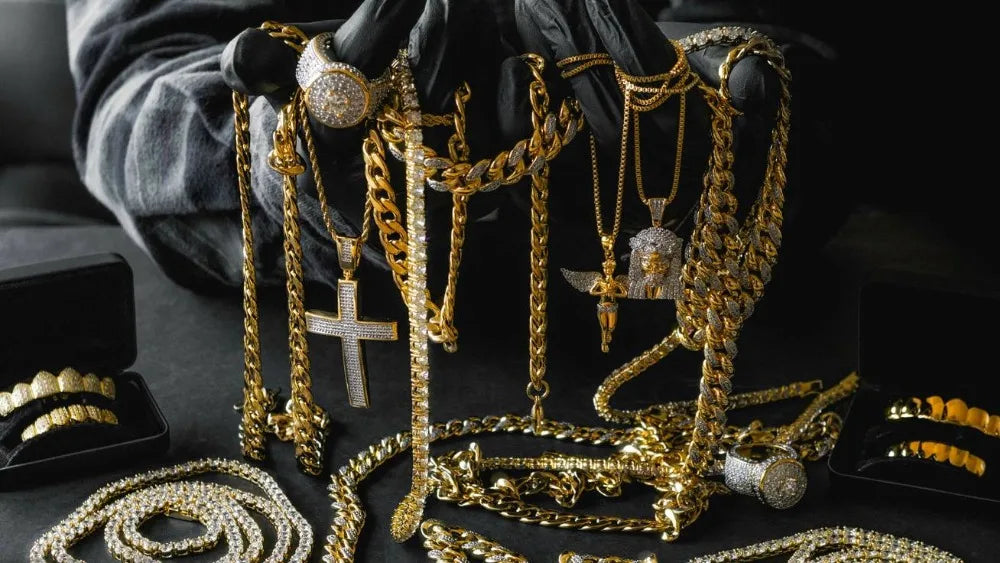 TOPGRILLZ New Iced out Trippieredd Inspired Spike 8-ball Billiard  Pendant Necklace With Tennis Chain Hip hop Jewelry