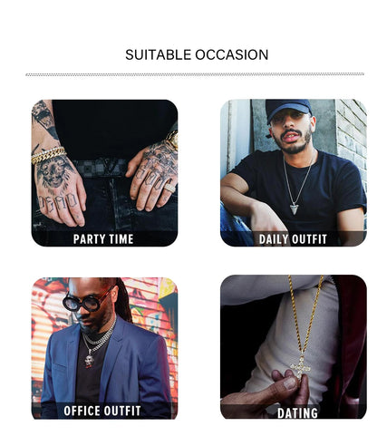 TOPGRILLZ New Iced out Trippieredd Inspired Spike 8-ball Billiard  Pendant Necklace With Tennis Chain Hip hop Jewelry