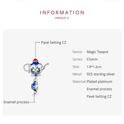 WOSTU Hot Sale 925 Sterling Silver Colock Pendant Magic Can Dangle Charm fit Original Bracelet & Necklace Fine Jewelry Gift