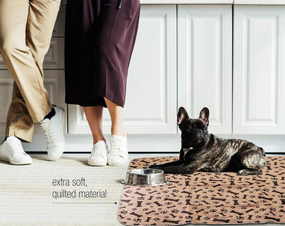 ZK20 Reusable Pet Urine Pad Washable Dog Cat Diaper Mat 3 Layer Absorbent Dogs Diapers Pads Bone Paw Print For Sofa Bed Floor