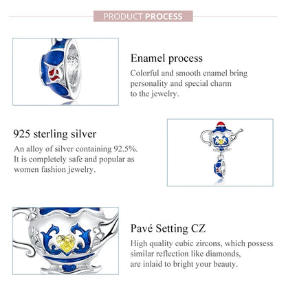 WOSTU Hot Sale 925 Sterling Silver Colock Pendant Magic Can Dangle Charm fit Original Bracelet & Necklace Fine Jewelry Gift