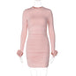 Crew Neck Long Sleeves Dress