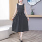 New Arrival Noil Poplin Dress Women's Summer Plus Size Ladieswear Classy Western Style Artificial Cotton Tall Sleeveless Dress Outwear