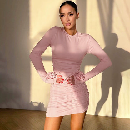 Crew Neck Long Sleeves Dress