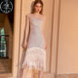 Sexy Sequin Bead Dress Host Retro Banquet Party Stage Nightclub Gatsby Tassel Dress