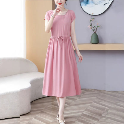 New Arrival Noil Poplin Dress Women's Summer Plus Size Ladieswear Classy Western Style Artificial Cotton Tall Sleeveless Dress Outwear