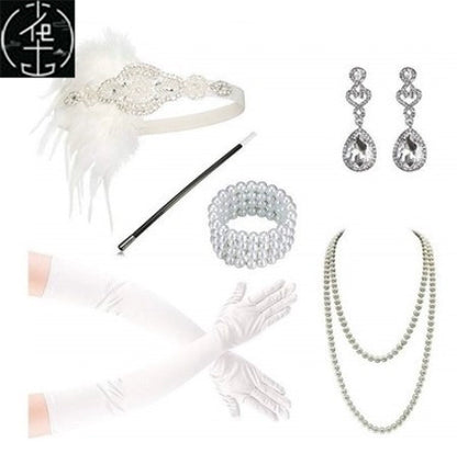 Sexy Sequin Bead Dress Host Retro Banquet Party Stage Nightclub Gatsby Tassel Dress