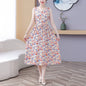 New Arrival Noil Poplin Dress Women's Summer Plus Size Ladieswear Classy Western Style Artificial Cotton Tall Sleeveless Dress Outwear
