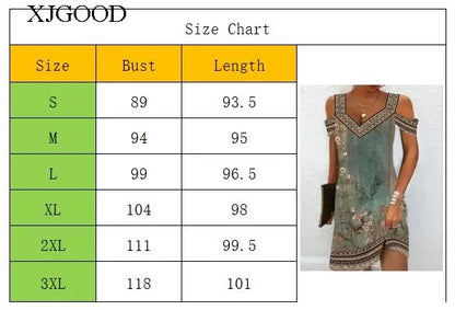 Printed V-neck Short Sleeve Women's Printed V-neck Short Sleeve Loose Dress