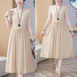 New Arrival Noil Poplin Dress Women's Summer Plus Size Ladieswear Classy Western Style Artificial Cotton Tall Sleeveless Dress Outwear