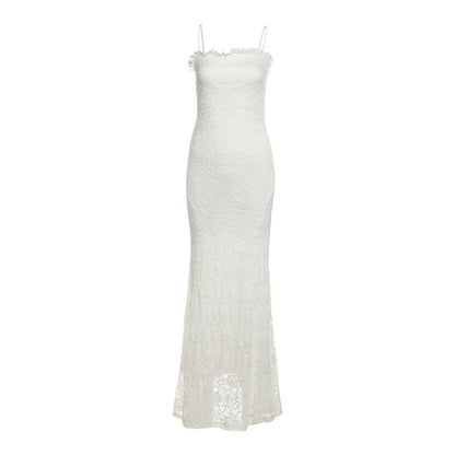 Fashion Style 2025 Summer New Arrival Women's Clothing Elegant Sexy Pure Color Mesh Patchwork Cut Out Silm Sling