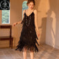 Sexy Sequin Bead Dress Host Retro Banquet Party Stage Nightclub Gatsby Tassel Dress