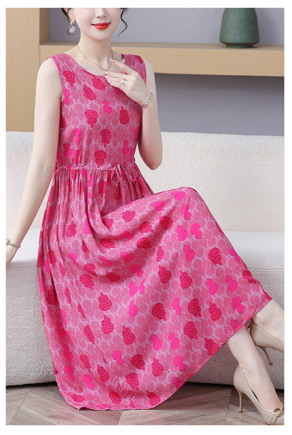 New Arrival Noil Poplin Dress Women's Summer Plus Size Ladieswear Classy Western Style Artificial Cotton Tall Sleeveless Dress Outwear