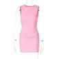 Gusty French Style Chic Sexy Temperament Hip Skirt Sleeveless Vest Dress Adult Lady like Woman Work Clothing Pure Color Business Suit and Dress