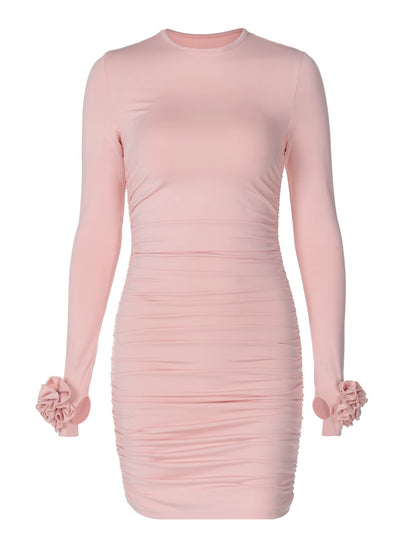 Crew Neck Long Sleeves Dress