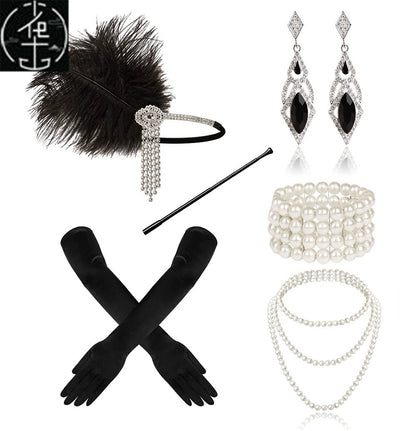 Sexy Sequin Bead Dress Host Retro Banquet Party Stage Nightclub Gatsby Tassel Dress