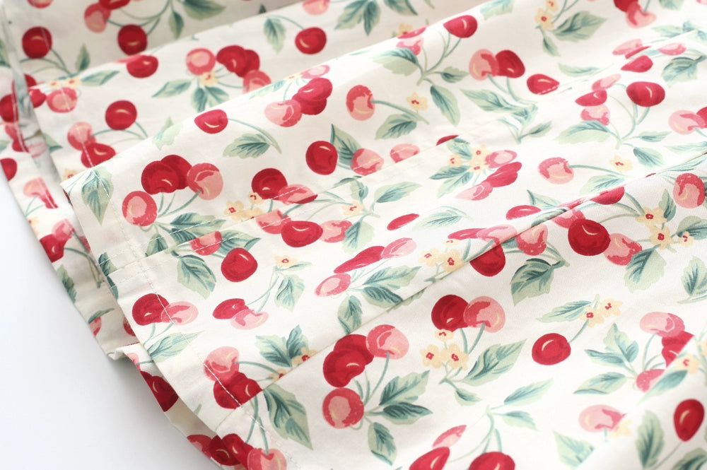 French Style American Retro Cherry Design Niche Style Slim Looking Tight Waist Large Skirt Sling Vest Skirt Dress New Arrival Women