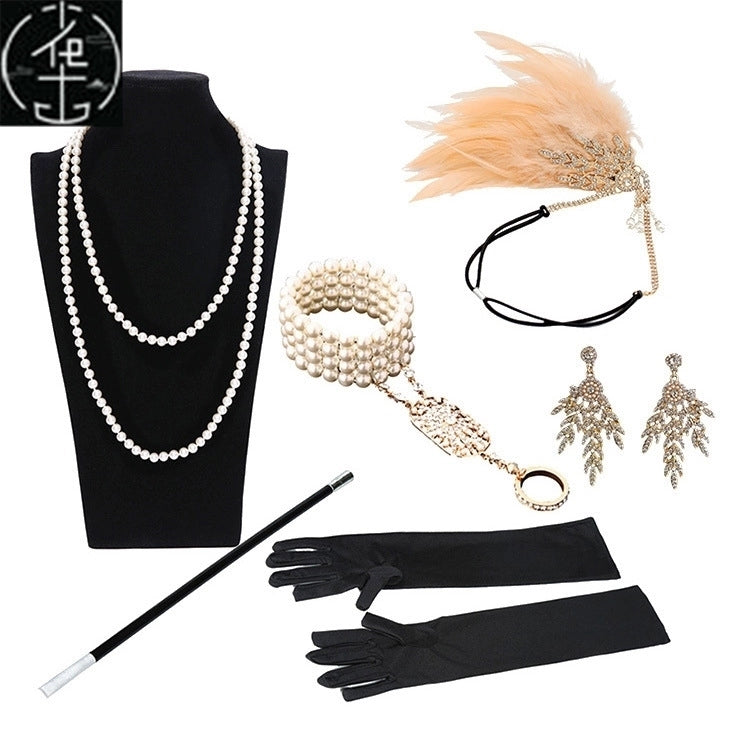 Sexy Sequin Bead Dress Host Retro Banquet Party Stage Nightclub Gatsby Tassel Dress